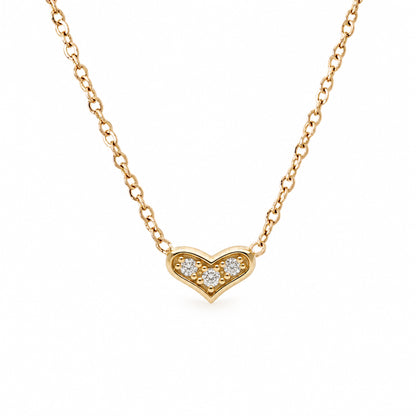 14K Gold Pavé Diamond Sweetheart Necklace
