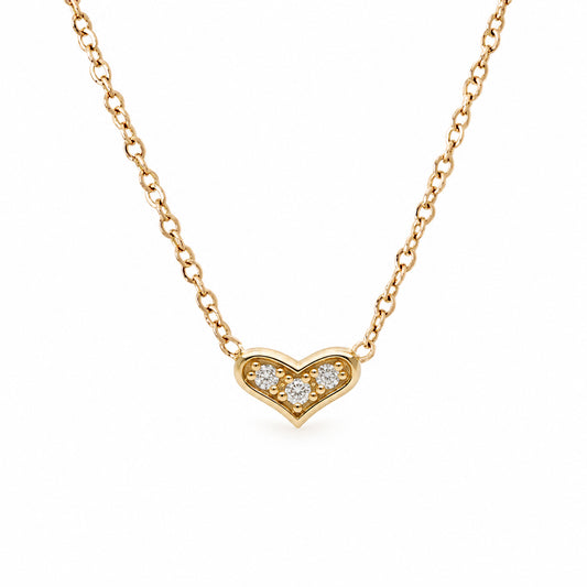 14K Gold Pavé Diamond Sweetheart Necklace