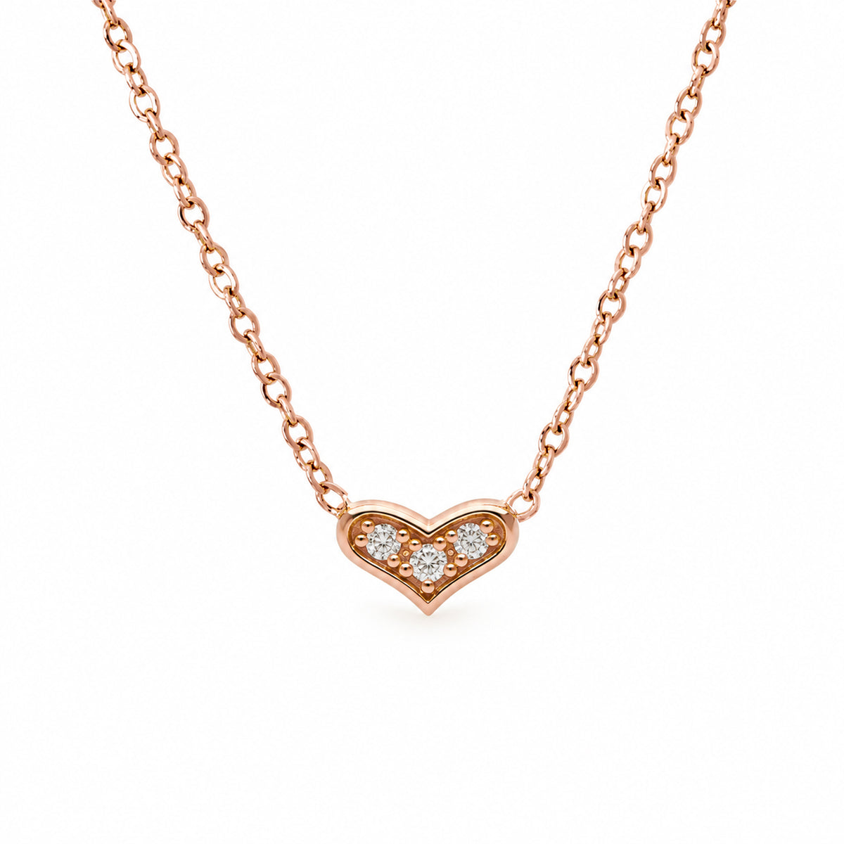 14K Gold Pavé Diamond Sweetheart Necklace