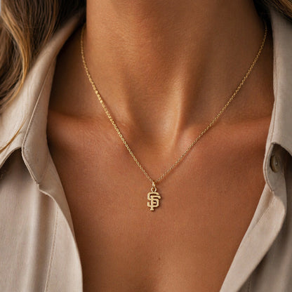 14K Gold SF Logo Pendant