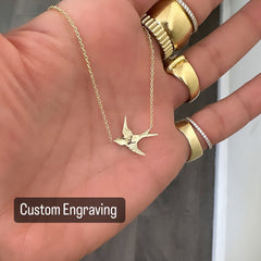 14K Gold Sparrow Necklace