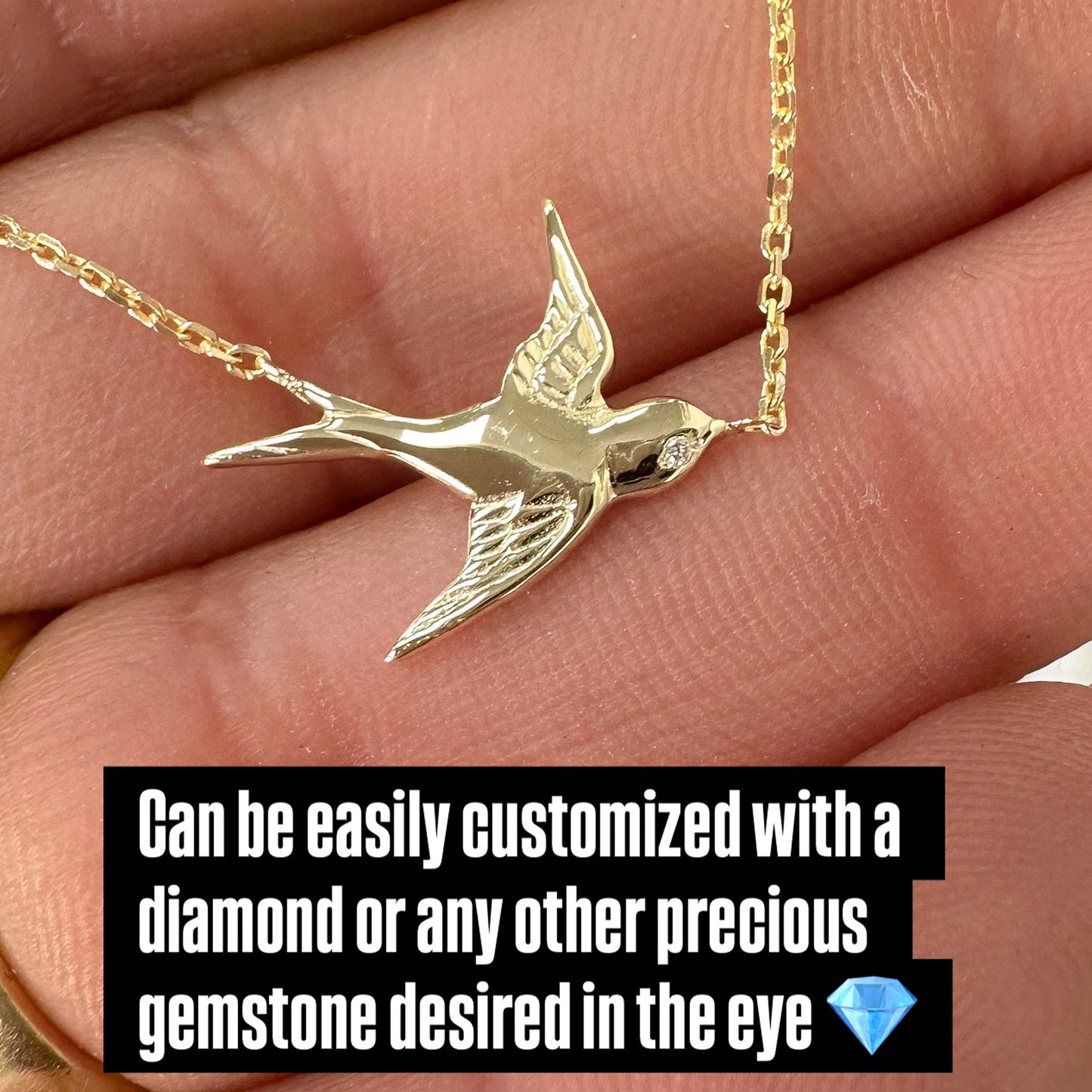 14K Gold Sparrow Necklace