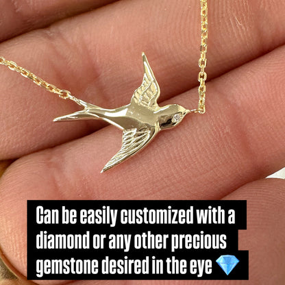 14K Gold Sparrow Necklace