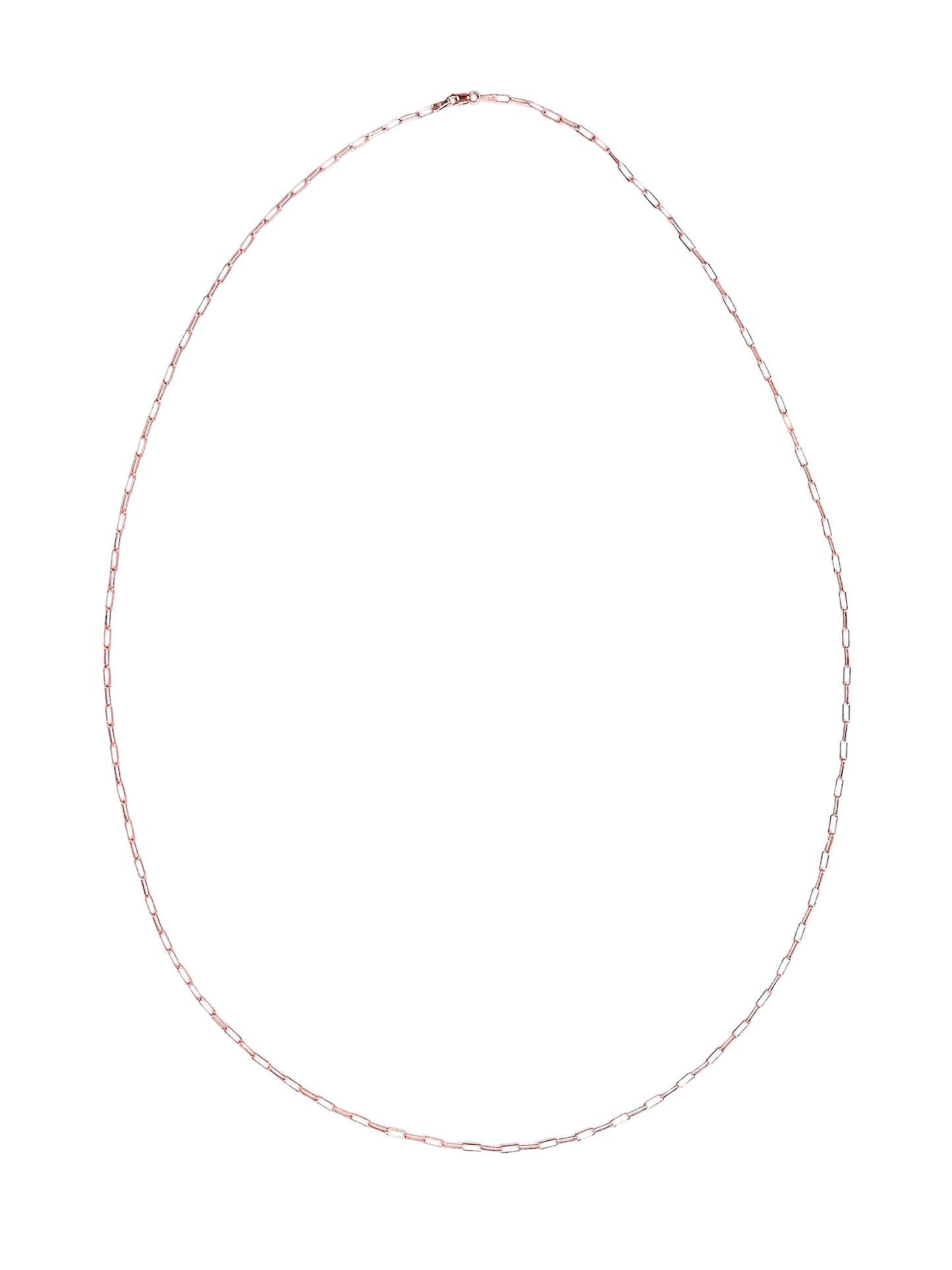 14K Gold Thin Elongated Oval Paperclip Belly Chain, Small Size Links