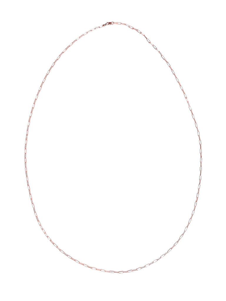 14K Gold Thin Elongated Oval Paperclip Belly Chain, Small Size Links