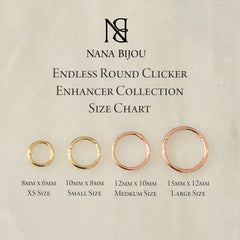 14K Gold Endless Clicker Thin Round Charm Enhancer, 3 Size Options ~ In Stock!