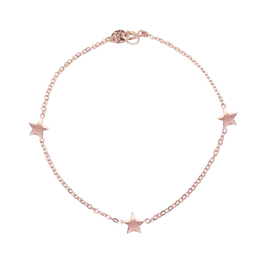 14K Gold Triple Star Bracelet