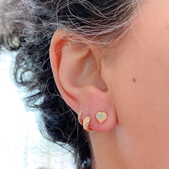 14K Gold Ouroboros Snake Huggie Hoop Earrings ~ Small Size