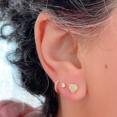 14K Gold Pavé Diamond Small Size (9mm) Huggie Hoop Earrings ~ In Stock!