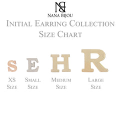 14K Gold Small Size Alphabet Letter Initial Single Stud Earring