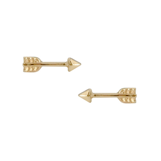 14K Gold Arrow Stud Earrings