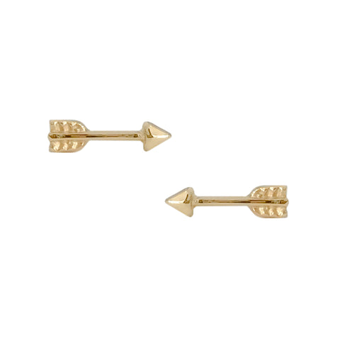 14K Gold Arrow Stud Earrings