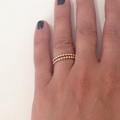 14K Gold Beaded Ball Band Eternity Ring