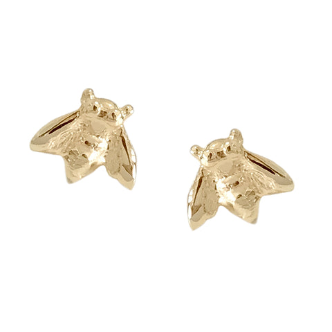 14K Gold Bumblebee Stud Earrings