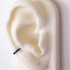 14K Gold Black Rhodium Plated Huggie Hoop Earrings