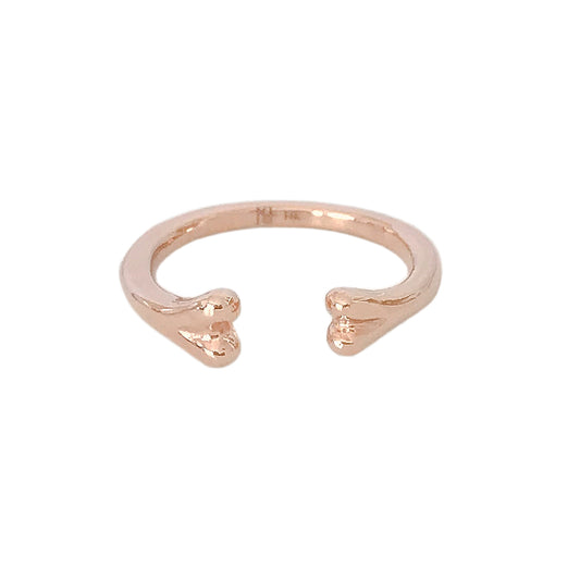 14K Gold Bone Shaped Open Stack Ring