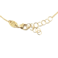14K Gold Emerald Fringe Choker Charm Necklace