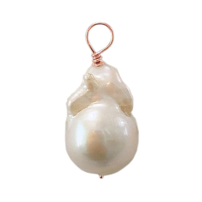 14K Gold Baroque Fireball Freshwater Cultured Pearl Pendant