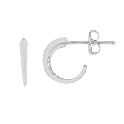 14K Gold Clawed Hoop Stud Earrings