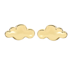 14K Gold Cloud Stud Earrings