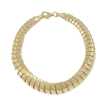 14K Gold Graduated Cobra Chain Bracelet