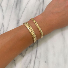 14K Gold Cobra Chain Bracelet