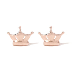 14K Gold Crown Stud Earrings