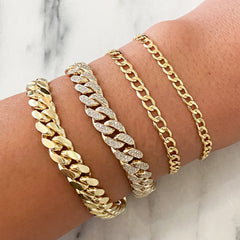 14K Gold Open Curb Link Chain Bracelet, Small Size Links ~ In Stock!
