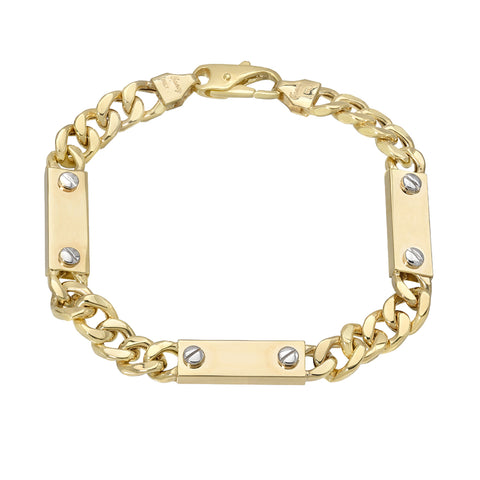 14K Gold Thick Puffy Oval Link Bracelet ~ Large Links – Nana Bijou