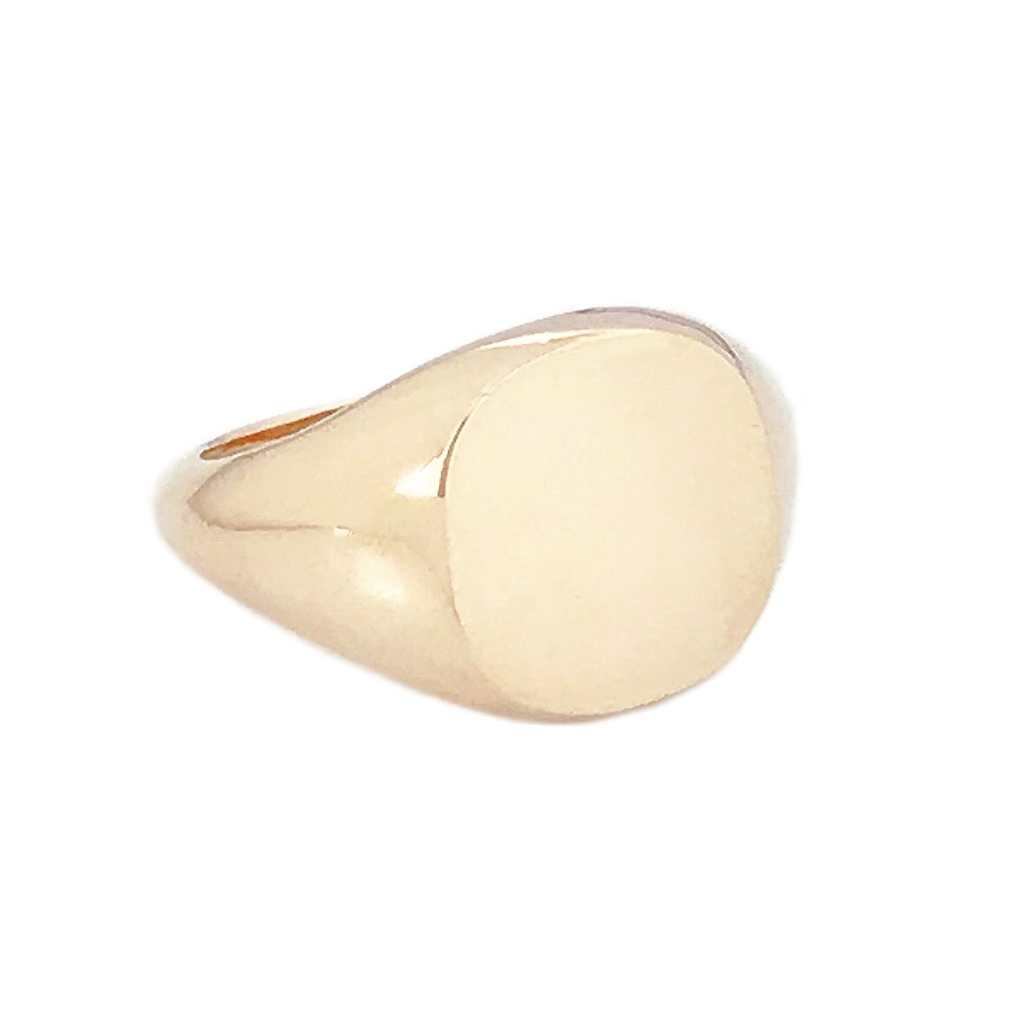 14K Gold Cushion Square Signet Ring