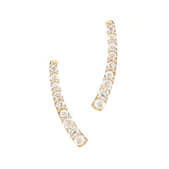 14K Gold Diamond Climber Arch Earrings