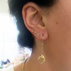 14K Gold XS Dumbbell Stud Earrings
