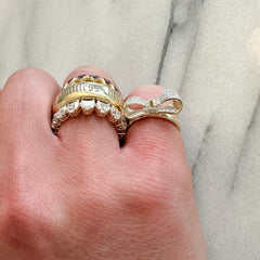14K Gold Diamond Pavé Bow Ring