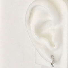 14K Gold Diamond Thick Huggie Hoop Earrings (11.5mm x 8.25mm)