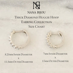 14K Gold Diamond Thick Huggie Hoop Earrings (11.5mm x 8.25mm) ~ In Stock!