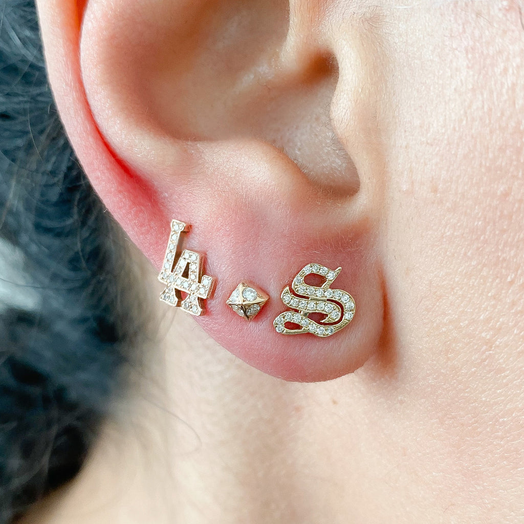 Diamond alphabet earrings Clearance