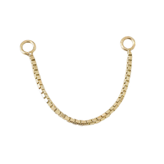 14K Gold Dangle Box Chain Earring Jacket