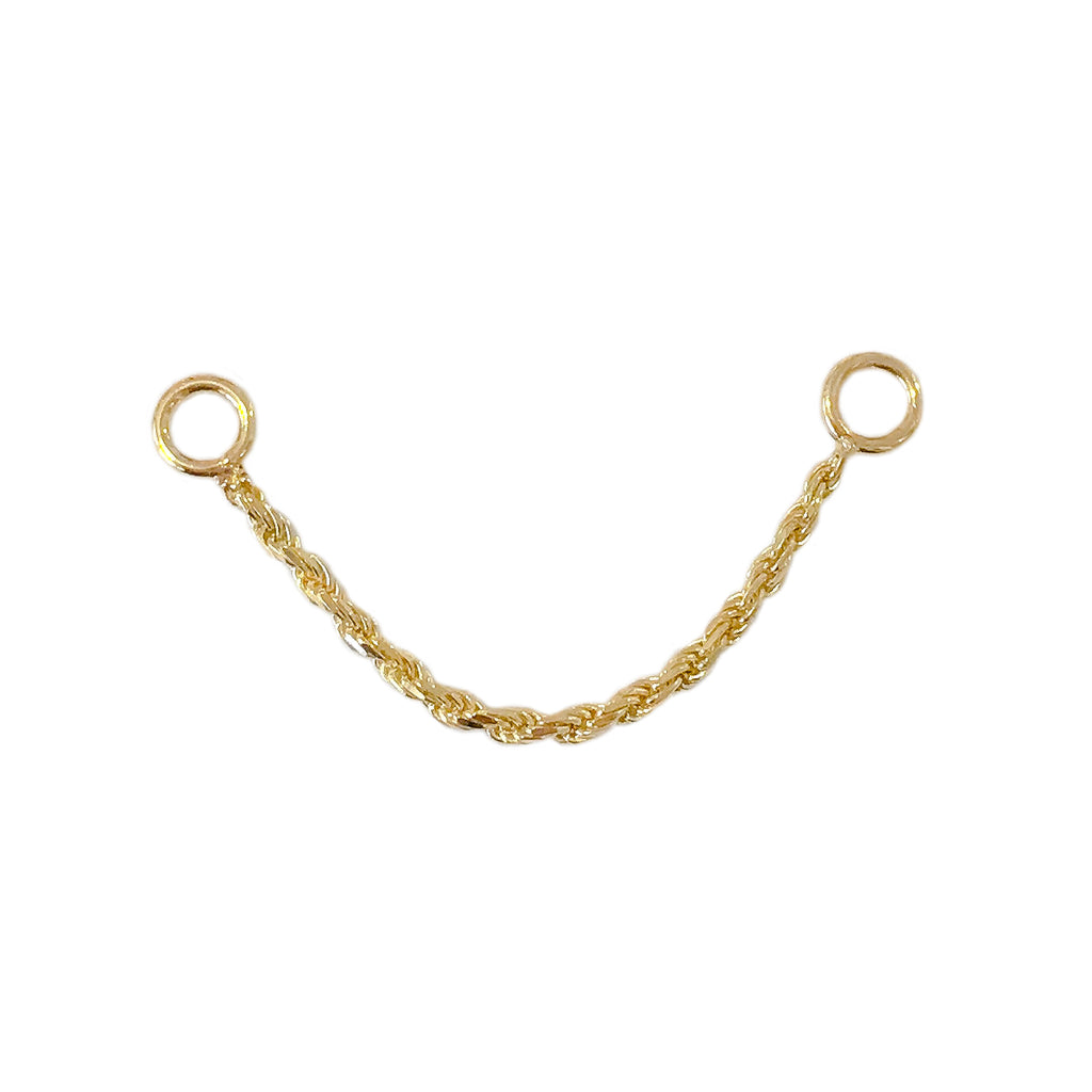 14K Gold Dangle Braided Rope Chain Earring Jacket