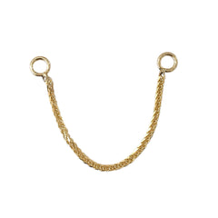 14K Gold Dangle Wheat Chain Earring Jacket