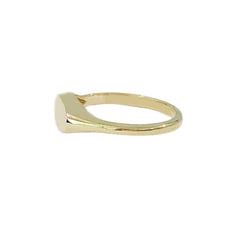 14K Gold Engravable Horizontal Oval Signet Ring ~ Small Size