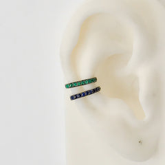 Spike Collection: 14K Gold Pavé Emerald Spike Point Ear Cuff
