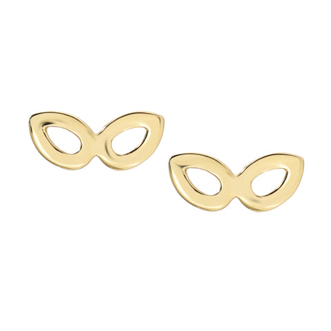14K Gold Masquerade Stud Earrings