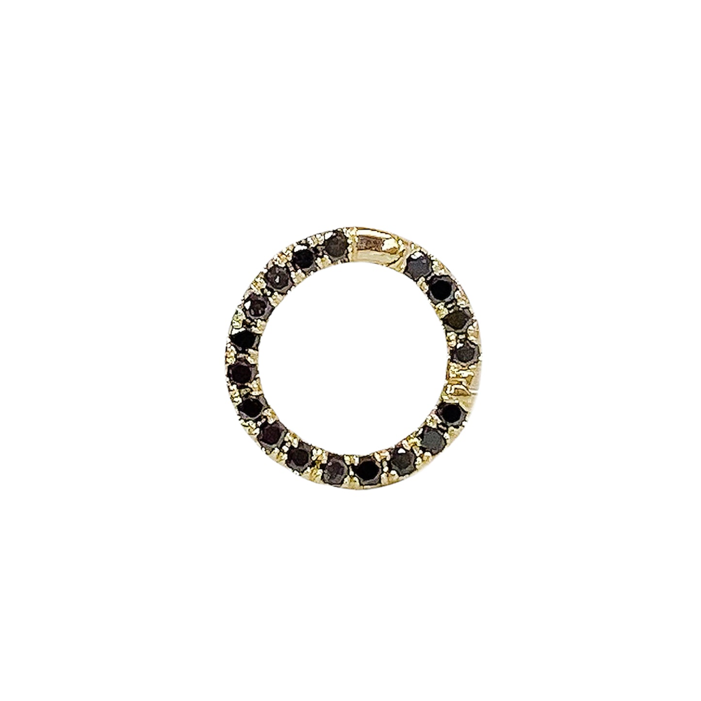 14K Gold Black Diamond Circular Charm Enhancer