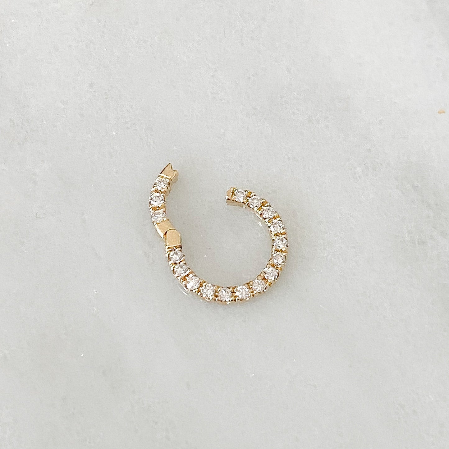 14K Gold Diamond Circular Charm Enhancer