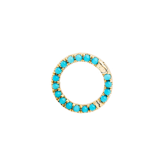 14K Gold Turquoise Circular Charm Enhancer