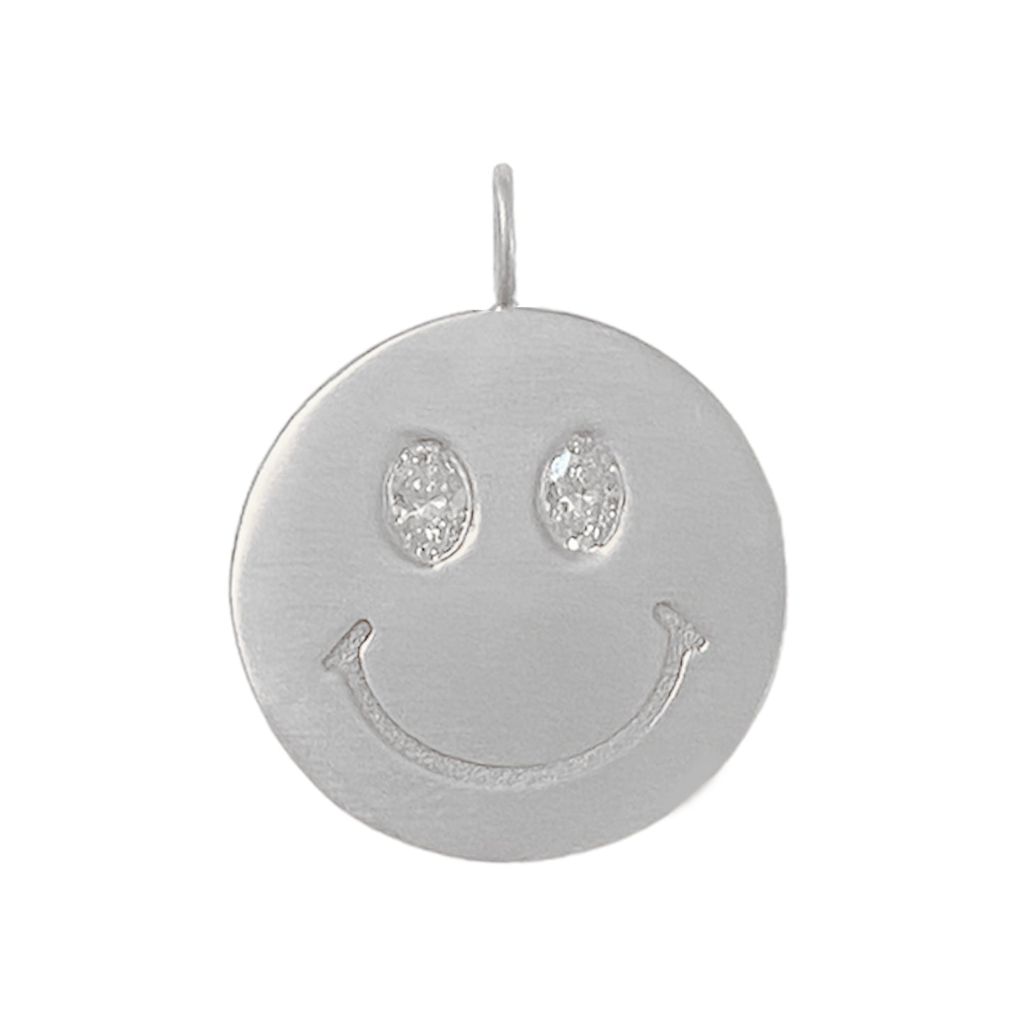 14K Gold Diamond Smiley Face Charm Pendant