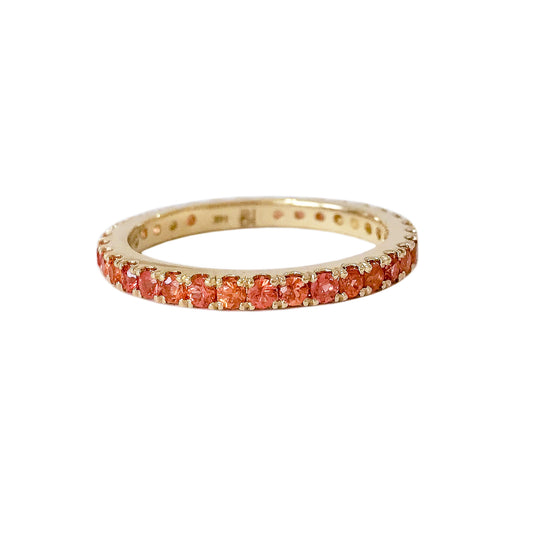 14K Gold Pavé Orange Sapphire Full Eternity Band