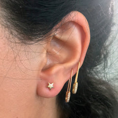 14K Gold Star Stud Earrings ~ XS Size