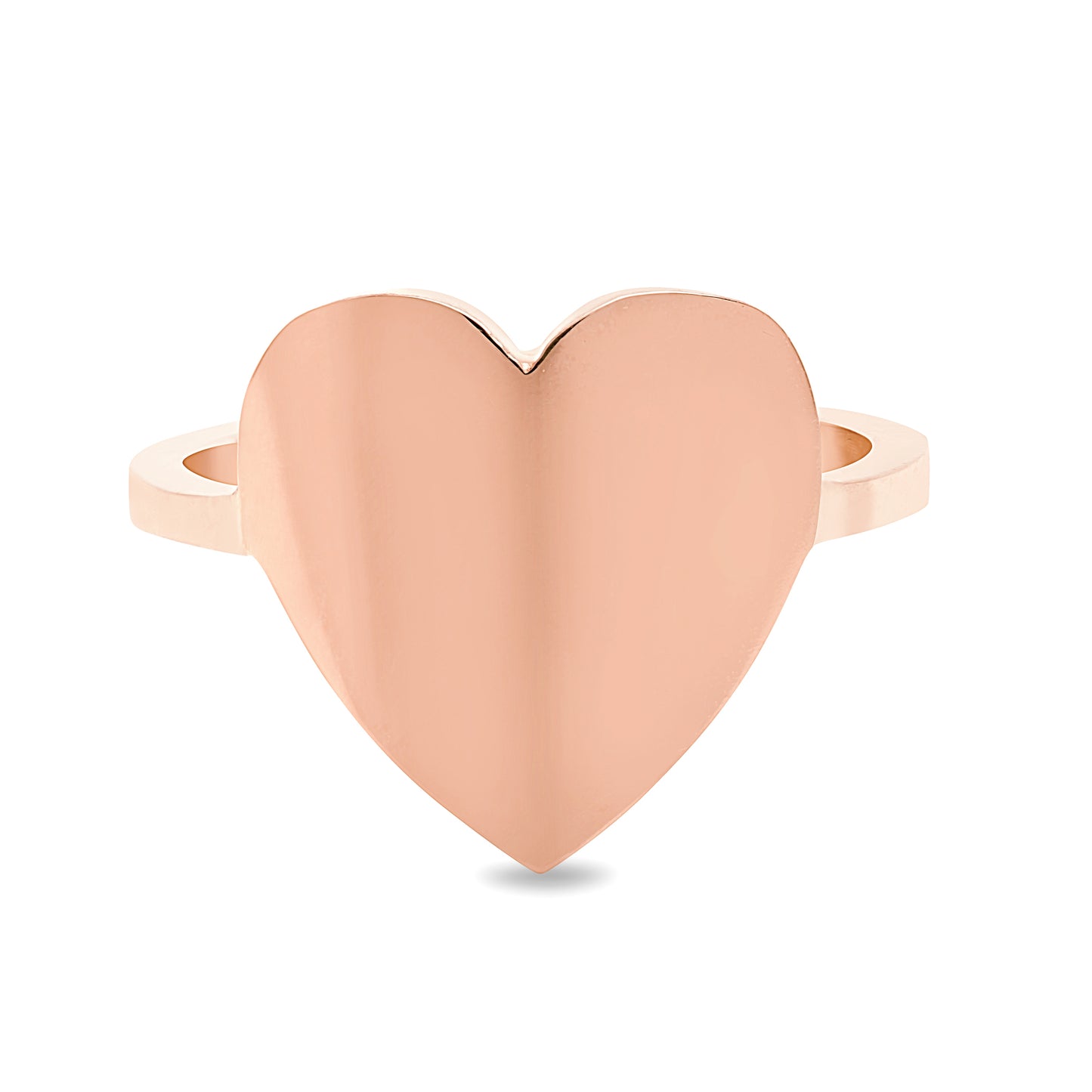 14K Gold Heart Cigar Band Ring, Large Size ~ Engraveable