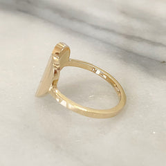 14K Gold Heart Diamond Starburst Ring